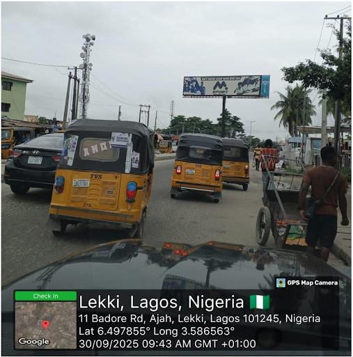 Badore road, by U.S Embassy, Ajah, Lekki, Lagos